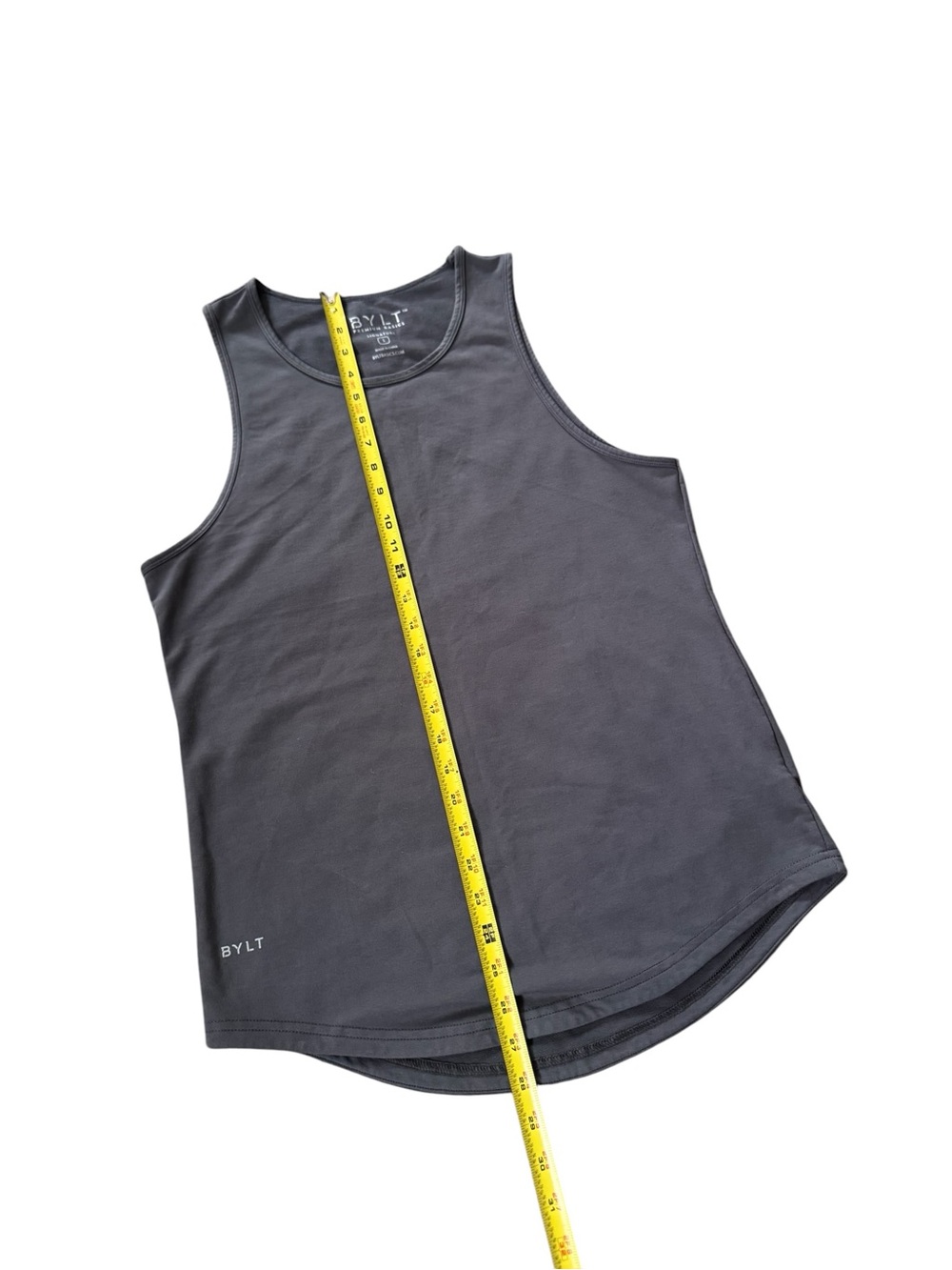 BYLT Signature Drop Cut Tank Top Men’s Small Gray Athletic Gym Stretch EUC - Picture 2 of 4